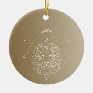 Leo zodiac horoscope star sign gradient ceramic ornament
