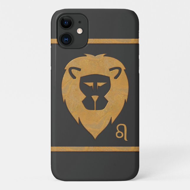 Leo Zodiac Lion Head Marble Effect Case-Mate iPhone Case (Back)
