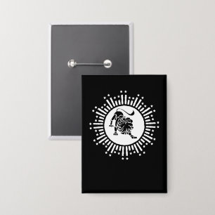 Leo Zodiac Lion Symbol with Stars Black and White 