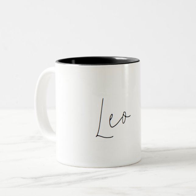 Leo Zodiac Minimalist Mug (Front Left)