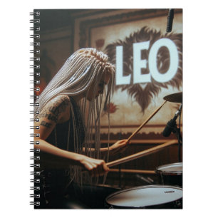 Leo Zodiac Musician Drums Notebook