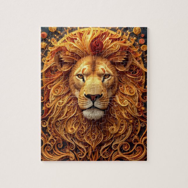 Leo Zodiac Paper Quilling Jigsaw Puzzle (Vertical)