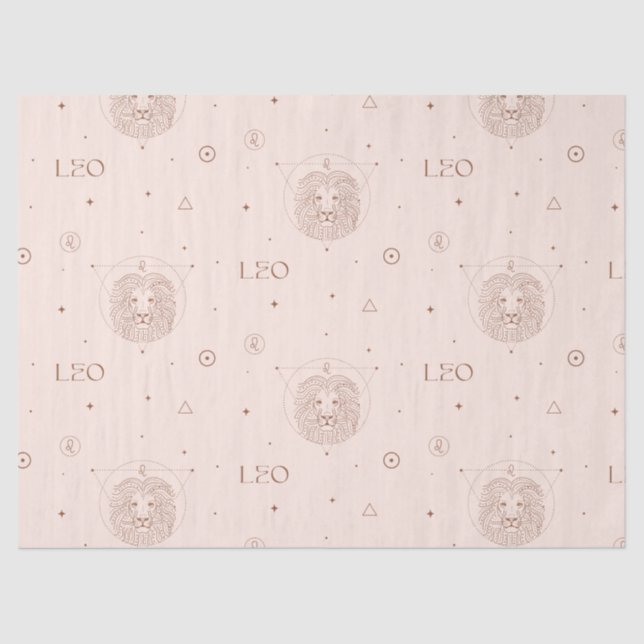 Leo Zodiac Pattern in Brown and Burgundy Tissue Paper (Front)