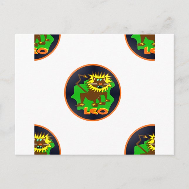 leo zodiac postcard (Front)