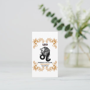 Leo Zodiac Royalty Embrace the Roar Fire Element Business Card