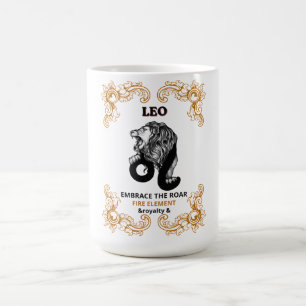 Leo Zodiac Royalty Embrace the Roar Fire Element Coffee Mug