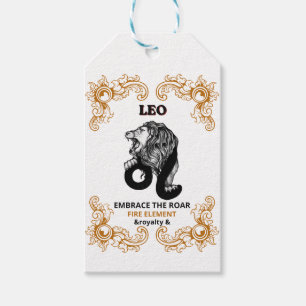 Leo Zodiac Royalty   Embrace the Roar Fire Element Gift Tags