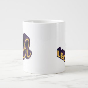 Leo Zodiac Sign and Text Design Large Coffee Mug