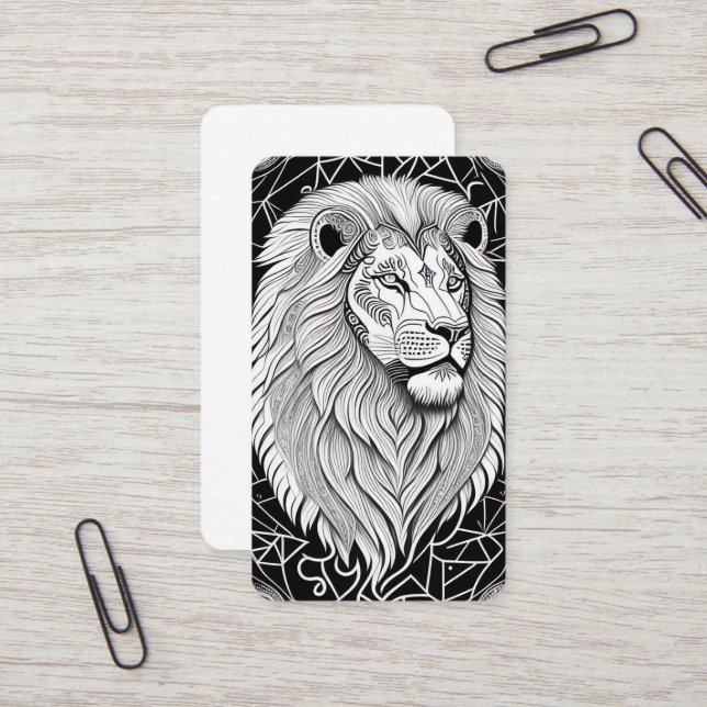 Leo Zodiac Sign - Astrological Lion Business Card (Front/Back In Situ)