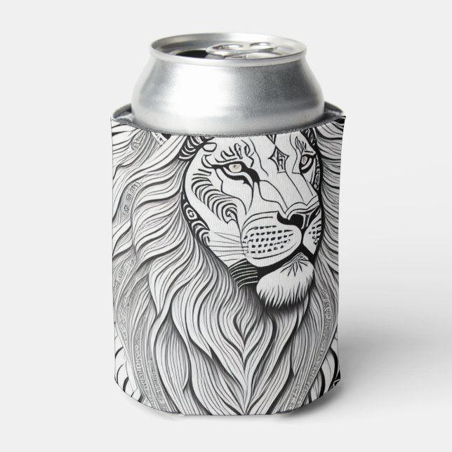 Leo Zodiac Sign - Astrological Lion Can Cooler (Can Front)