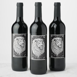 Leo Zodiac Sign - Astrological Lion Wine Label