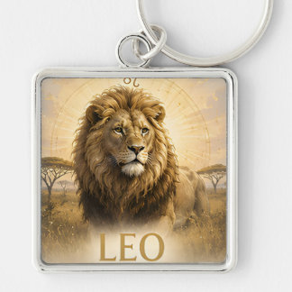 Leo Zodiac Sign Birthday Astrology Gift Key Ring