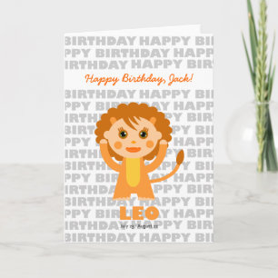 Leo Zodiac Sign Birthday Card