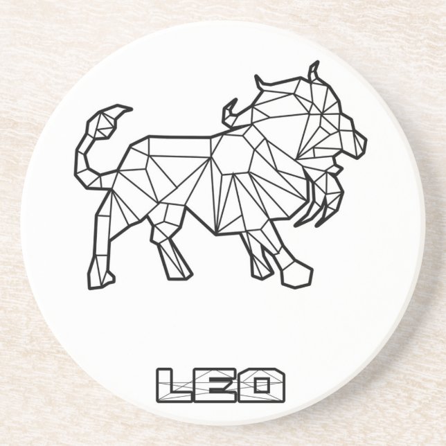 Leo Zodiac Sign Coaster (Front)