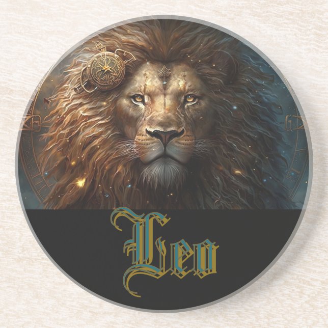 Leo Zodiac Sign Coaster (Front)