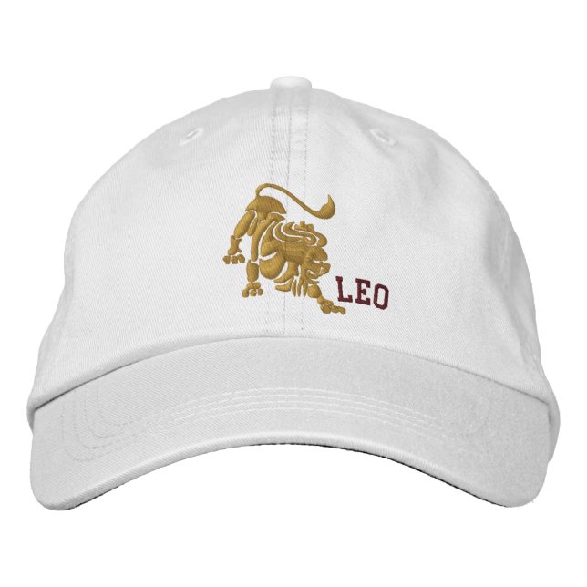 Leo Zodiac Sign Embroidery July 23 - August 22 Embroidered Hat (Front)