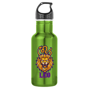 Leo Zodiac Sign Golden Mascot Graphic 532 Ml Water Bottle