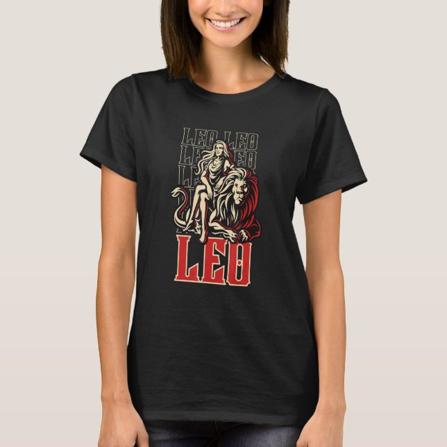 Leo Zodiac Sign Horoscope Astrology T-Shirt (Front)