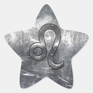 Leo Zodiac Sign in Grunge Distressed Decor Star Sticker