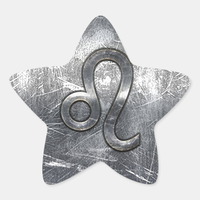 Leo Zodiac Sign in Grunge Distressed Decor Star Sticker (Front)