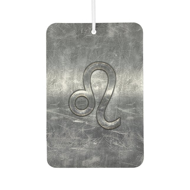 Leo Zodiac Sign in Industrial Style Car Air Freshener (Front)