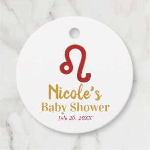 LEO Zodiac Sign July August Astrology Baby Shower Favour Tags