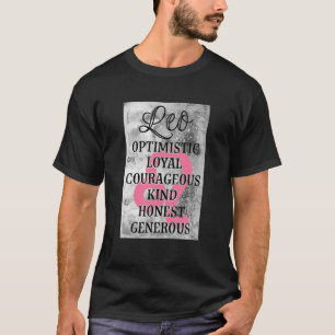 Leo Zodiac Sign July August Birthday Attributes Fa T-Shirt