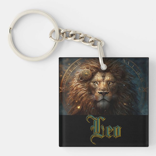 Leo Zodiac Sign Key Ring (Front)