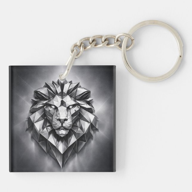 leo zodiac sign key ring (Back)
