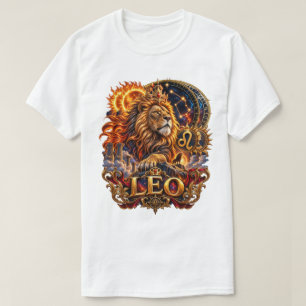 Leo Zodiac Sign Lion Celestial Astrology Horoscope T-Shirt