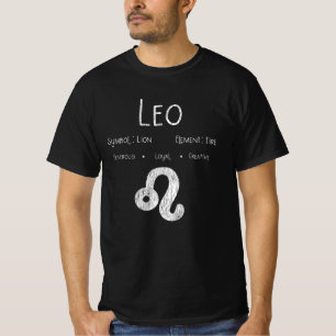 Leo Zodiac Sign Lion Fire Astrology Birthday Gift T-Shirt