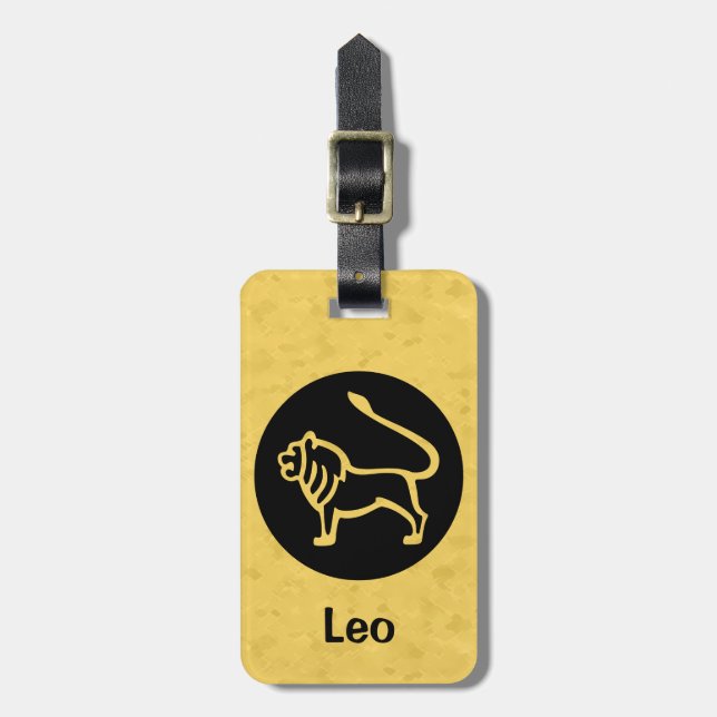 Leo Zodiac Sign Luggage Tag (Front Vertical)