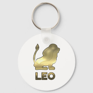 Leo zodiac sign - old gold edition key ring