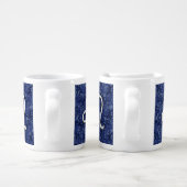 Leo Zodiac Sign on Navy Blue Digital Camo Coffee Mug Set (Handle)
