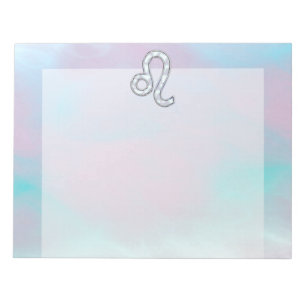 Leo Zodiac Sign on Pastels Nacre Style Print Notepad