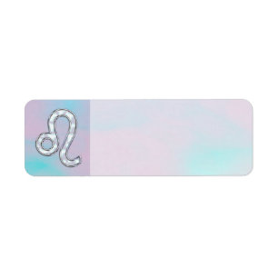 Leo Zodiac Sign on Pastels Nacre Style Print Return Address Label