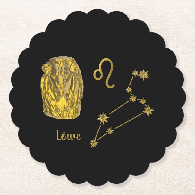 Leo Zodiac Sign -  Paper Coaster (Front)