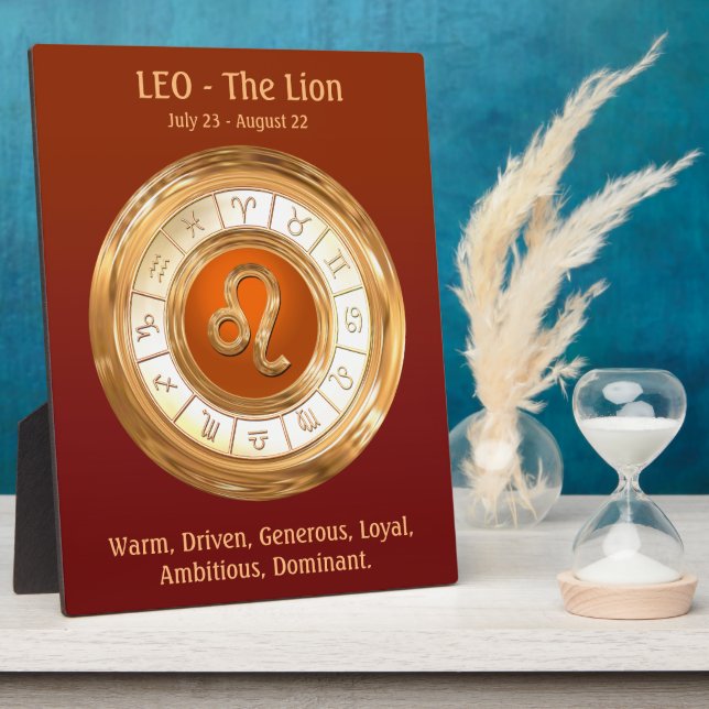 LEO Zodiac Sign Personality Traits Plaque (Side)