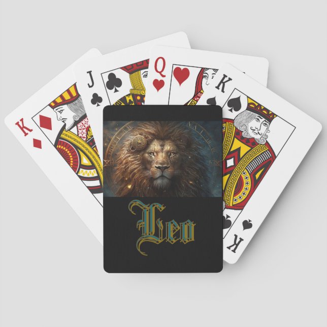 Leo Zodiac Sign Playing Cards (Back)