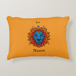 Leo Zodiac Sign Pop Art - Retro Lion Illustration Decorative Cushion