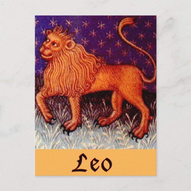 Leo Zodiac Sign Postcard (Front)