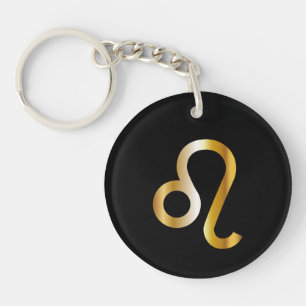 Leo Zodiac Sign Round Acrylic Keychain
