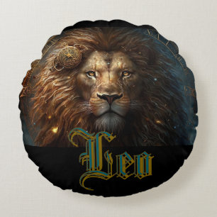 Leo Zodiac Sign Round Cushion