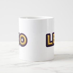 Leo Zodiac Sign Text Design Large Coffee Mug