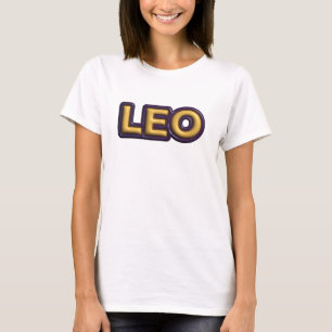 Leo Zodiac Sign Text Design T-Shirt