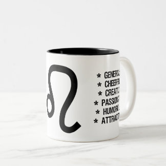 Leo Zodiac Sign ("the lion") Two-Tone Coffee Mug