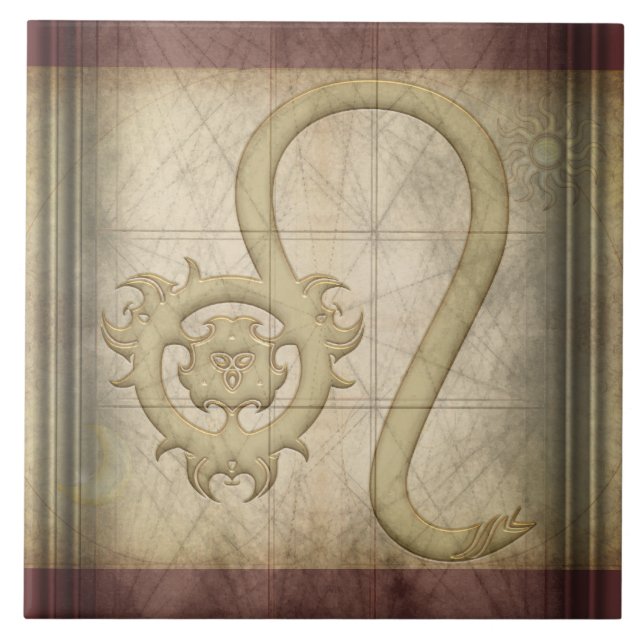 Leo Zodiac Sign Tile (Front)