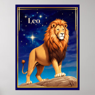 Leo Zodiac Sign Under a Starry Sky