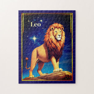 Leo Zodiac Sign Under a Starry Sky Jigsaw Puzzle