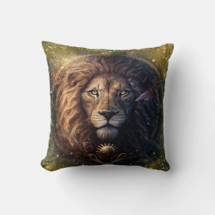 Leo Zodiac Sign Watercolor Design Cushion